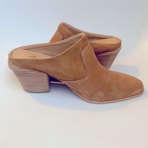 Western style suede mules